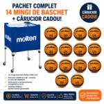 Molten Pachet 14 mingi baschet 3x3 Molten B33T5000 FIBA Approved + carucior mobil Molten BK0012-B (14XB33T5000+BK0012-B)