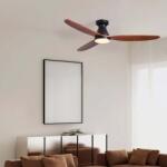 Nova Luce Lustra LED cu Ventilator si telecomanda NELLY D-132cm negru/ lemn inchis (NVL-9952383)