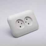 OVIVO Priza dubla fara impamantare Ovivo Loft, alb, 16A, IP20, 404-010301-908 (EL0057115)