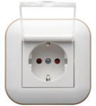 OVIVO Priza Schuko cu capac 16A, alb kraft, Ovivo Loft (EL0057134)