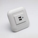 OVIVO Priza USB dubla 2 module Loft, alb, 404-010301-247 (EL0057117)