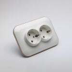 OVIVO Priza dubla Schuko cu impamantare 16A, alb kraft, Loft, Ovivo 404-010306-907 (EL0057135)