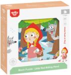 Tooky Toy Дървени кубчета Tooky Toy - Червената шапчица, 16 броя (TF456)