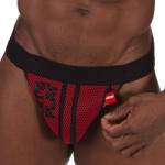 Barcode Berlin Jockstrap légáteresztő honeycomb zsebbel piros-fekete