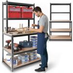 Humberg Raft metalic de atelier cu blat de lucru 180 × 100 × 60 cm, 5 polițe, negru J-4855 (4855) Raft