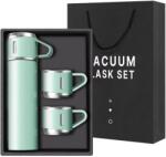 EMC ONSHOP Termos Metalic EMC ONSHOP® pentru Cafea si Ceai, 500 ml, 3 Cani Incluse, Pereti Dubli, Inaltime 38.5 cm, Verde (ML-59-55-A)