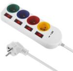 Maclean power strip, extension cable 4 sockets + USB A/C, with switches, 250VAC/10A, 1.5m, white, MCE508 W