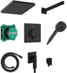 Hansgrohe Pulsify E - Set de duș cu termostat încastrat, cu corp, 26x26 cm, EcoSmart, negru mat 24625670 (24625670)
