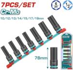TOTAL - Set 7 Piese Tubulare De Impact Adanci - 1/2" -78mm (thkisd12073l) - 24mag