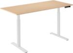 Alza Table ET2 fehér + asztallap 140×80 cm laminált nyírfa (BUN)