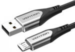 Vention USB-A 2.0/M -> Micro USB-B/M, 1m, (szövet, 3A, szürke), kábel (COAHF) - digital24