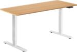 Alza Table ET1 Essential fehér + 160×80 cm-es lekerekített bambusz asztallap (BUN)