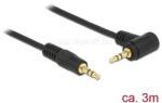 Delock Stereo Jack kábel 3.5 mm 3 pin apa > apa 3 m 90 fekete (DL83758) (DL83758)