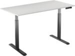 Alza Table ET2, fekete + asztallap, 120 × 80 cm, laminált fehér tölgy (BUN)