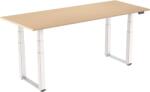 Alza Table ET7 Heavy Duty, fehér + asztallap, 160 × 80 cm, laminált, nyírfa (BUN)