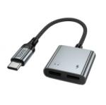 hoco. UPA34A Audio adapter, szürke (USB-C to 2 x USB-C)