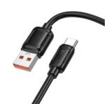 hoco. X115 töltőkábel, adatkábel, fekete (100W, 5A, USB-A to USB-C, 1m)