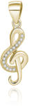 Beneto Pandantiv placat cu aur cu zirconii Cheia Sol AGH591-GOLD