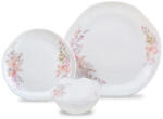 Kinghoff Set de masă Kinghoff KH 2035, 18 piese, pentru 6 persoane, sticlă opală, motiv floral, alb (KH 2035) Serviciu de masa