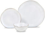 Kinghoff Set de masă Kinghoff KH 2037, 18 piese, pentru 6 persoane, sticlă opală, margine aurie, alb (KH 2037) Serviciu de masa