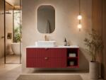 Isvea Dulap baie suspendat cu 2 sertare 130 cm MDF vopsit, rosu rubin, blat Quartz, Isvea Infinity (21IF1748141I-01)