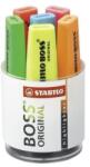 STABILO Set de evidențiatoare STABILO BOSS ORIGINAL, 6 buc. , borcan de sticlă, galben, verde, portocaliu, roșu, roz, albastru