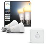 Philips SZETT 2x LED dimmelhető izzó Philips Hue WHITE AMBIANCE E27/8, 1W/230V+ mozgásérzékelő P7024+P2374 (P7024A)