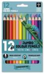 Ars Una Ars Una: Creion colorat triunghiular gros cu ascuțitoare - set de 12 bucăți (5993120000000)