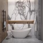 Coloana Cada freestanding compozit Coloana Marina 174.5x72.5 cm alb lucios (2000017271170)