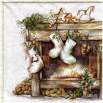 IHR Decoupage szalvéta 33x33cm Cozy Fireplace karácsonyi kandalló (1054909)