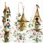 IHR Decoupage szalvéta 33x33cm Three Birdhouses madárfülke 1db (1102590)