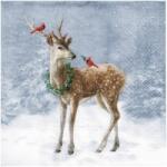 IHR Decoupage szalvéta 33x33cm Szarvas in Snow szarvas a hóban 1db (1084040)