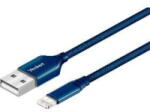 YENKEE YCU 611 BE Cablu de date și încărcare USB-A la Lightning, MFi, textil împletit, conectori metalici, 1 m (YCU 611 BE) - pcone