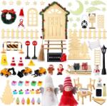 XIMISHOP karácsonyi manó kiegészítő szett, miniatűr manóház építőkészlet - 78 részes