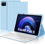 JADEMALL Xiaomi Pad 6/6 Pro 11" Billentyűzet Tok AZERTY Mágneses Bluetooth Égkék
