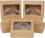 AWCIGG kraft karton süteményes doboz ablakkal, 15, 3×12, 7×5, 1 cm - 12 db