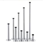 ZPPZ rozsdamentes acél fali ajtóütköző gumipufferrel - 12 cm
