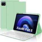 JADEMALL Xiaomi Pad 6/6 Pro 11" AZERTY Bluetooth billentyűzet tok világoszöld