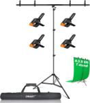 EMART T-Shape háttértartó állvány 4 rugós csipesszel - 1, 5x2, 6 m
