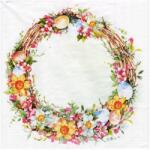 IHR Decoupage szalvéta 33x33cm Happy Easter Wreath húsvéti koszorú (1103560)