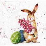 IHR Decoupage szalvéta 33x33cm Splashy nyuszi húsvéti nyuszi 1db (151C)