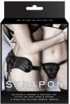 NMC Strap-on Black Pu Harness With Two Rings