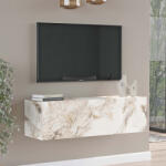 FDY Comoda TV Serita, din melamina, finisaj marmura ivory, 100 x 31.5 x 29.6 cm