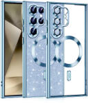Techsuit Калъф за Samsung Galaxy S22 Ultra 5G - Луксозен Glitter MagSafe - Светло син (KF2325108)
