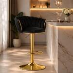ARTOOL Scaun bar rotativ Artool Mig, catifea neagra, baza aurie, reglabil (3995_1)