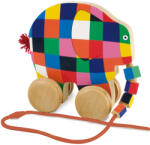 Rainbow Designs Jucarie din lemn cu roti Elmer, 14 cm (5014475010803.0)
