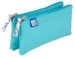 OXFORD Penar Oxford 2 Zip Floral Pastel, tip etui dublu, inchidere cu fermoar, culoare turcoaz (5901466232798) Penar