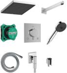 Hansgrohe Pulsify E - Set duș cu termostat încastrat, cu corp, 26x26 cm, EcoSmart, crom 24625000 (24625000)