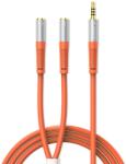 ORICO AX2-10 3, 5 mm-es minijack elosztó fejhallgatóhoz és mikrofonhoz, 1 m, narancssárga