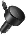 ORICO FC-60-2C 60 W-os autós töltő behúzható USB-C kábellel, 65 cm, fekete